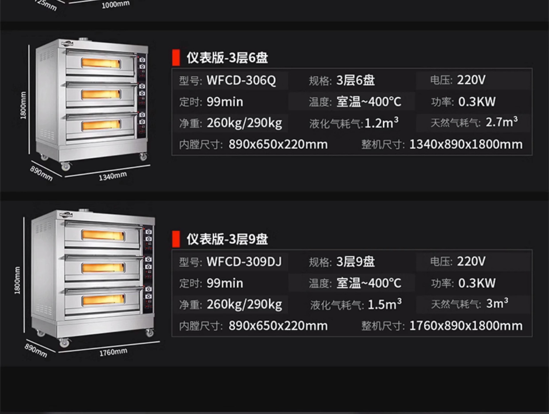 Hongfeng electric oven is a commercial large-capacity one-layer two-tray electric gas baking oven for bread, cakes, tarts and pizza pic 5