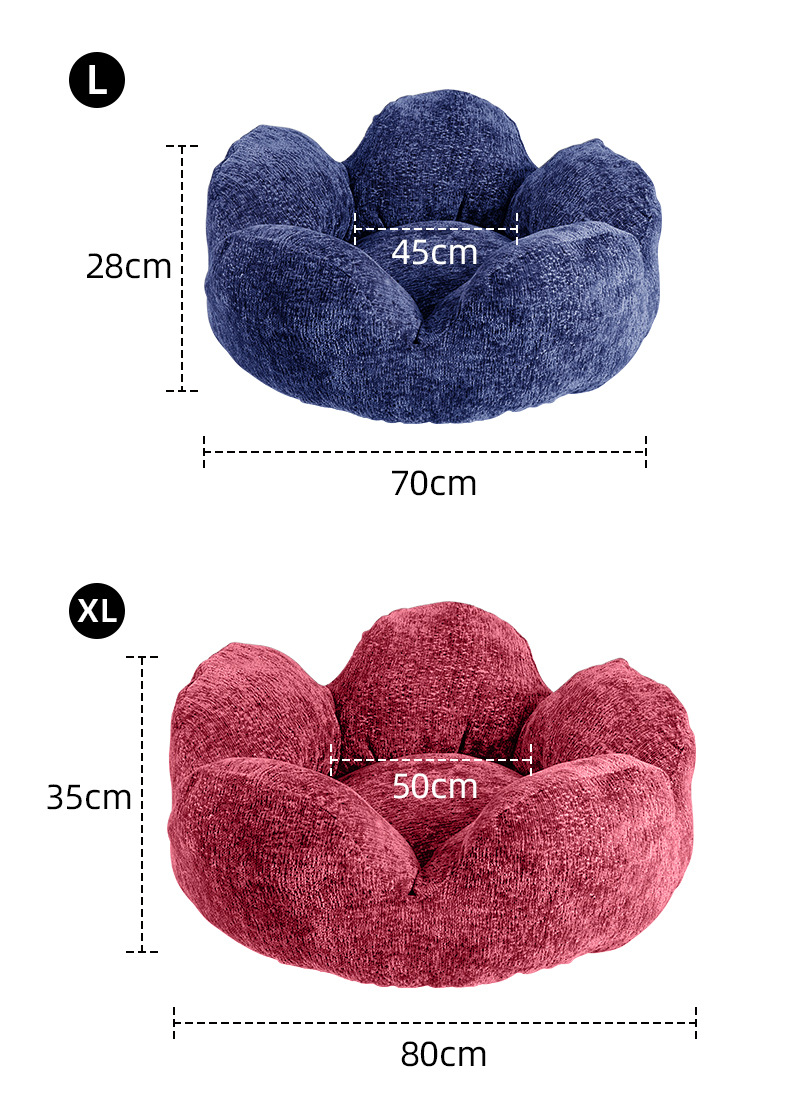新款冬季新款宠物窝毛绒圆窝花朵形状狗窝猫咪冬款保暖深睡眠猫窝详情12