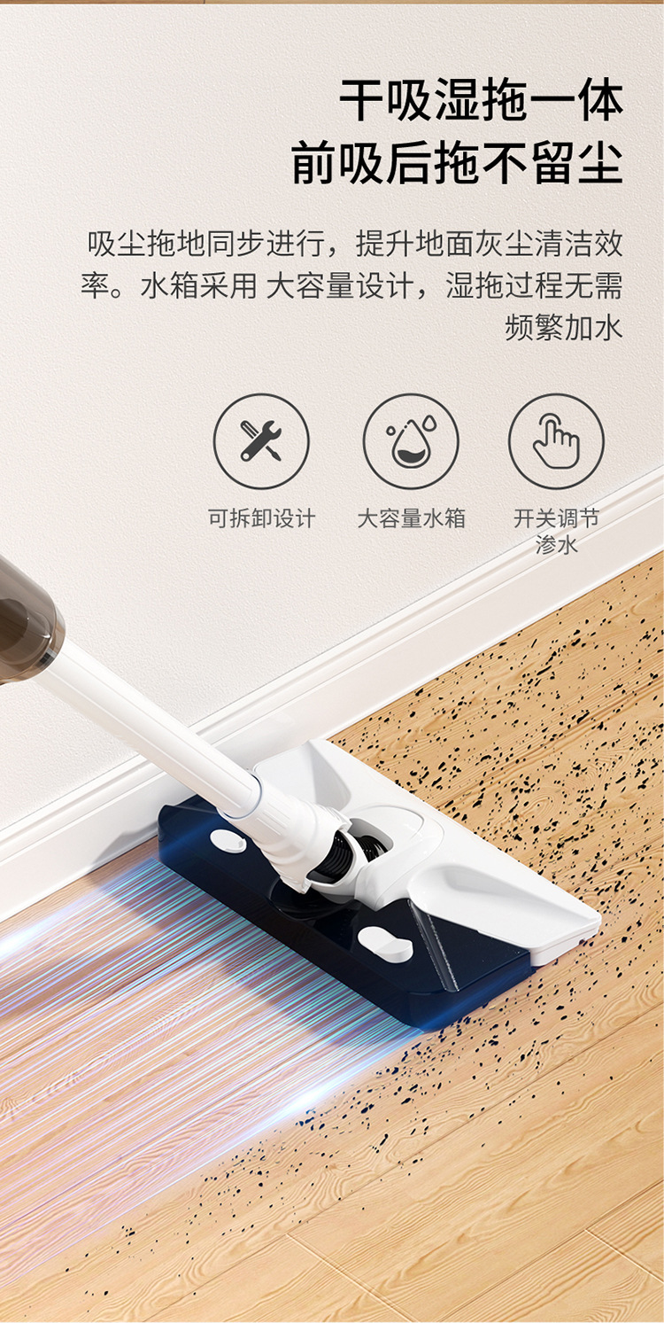 New cross-border wireless vacuum cleaner with all-in-one suction and mopping function, household handheld rechargeable high-power vacuum cleaner, high power pic 14