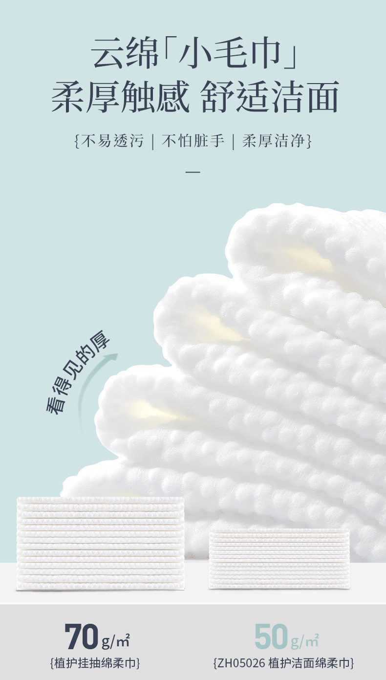 植护绵柔巾100抽6提装洗脸巾一次性洗面巾家用婴儿擦脸巾厂家批发详情7