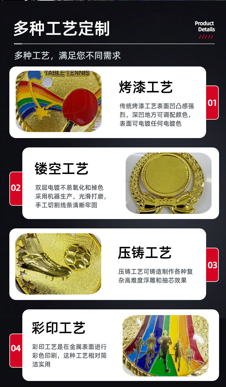 金属奖牌制作运动会颁奖奖章活动比赛创意奖品锌合金纪念金牌厂金属奖牌定制马拉松奖牌挂牌金牌定做幼儿园运动会小学生奖章奖品详情5