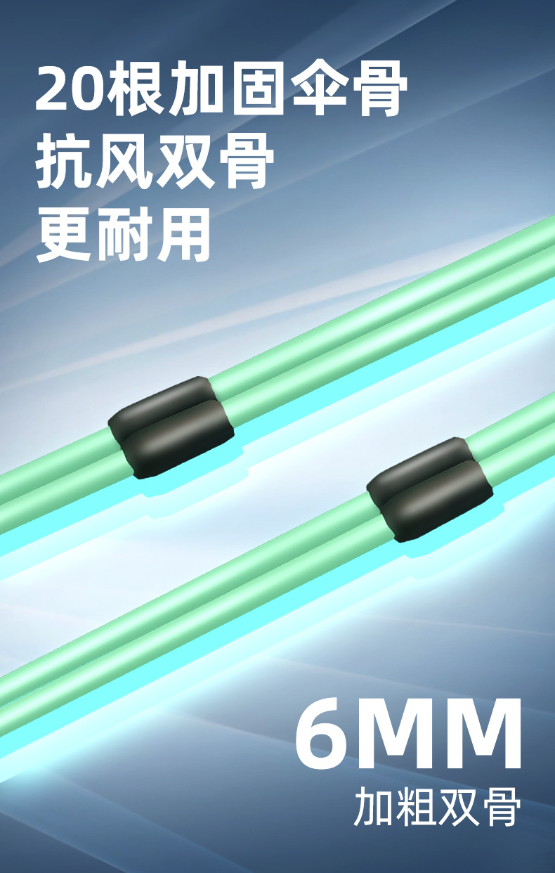 全自动10骨反向伞反光条加固防风遮阳防晒太阳伞户外折叠黑胶雨伞详情8