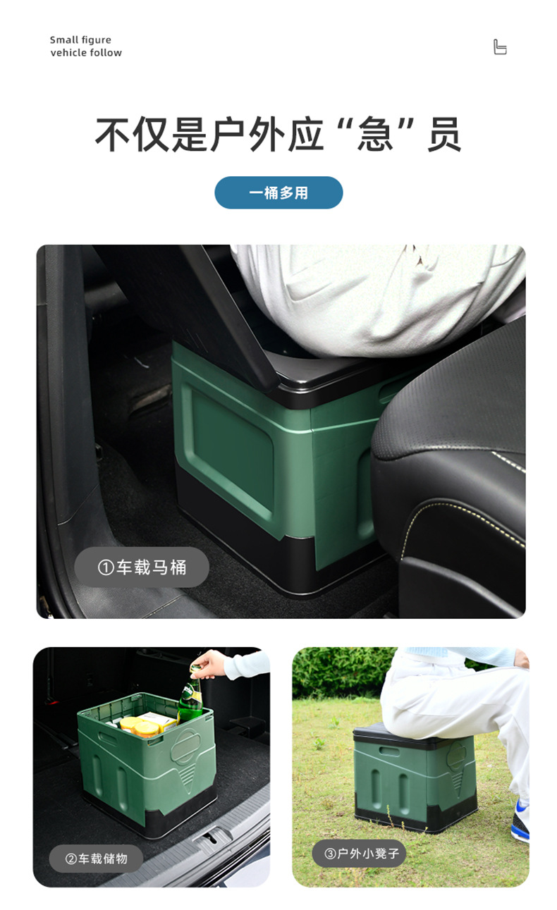跨境户外折叠马桶车载便携式坐便器移动马桶露营厕所固化剂应急包详情9