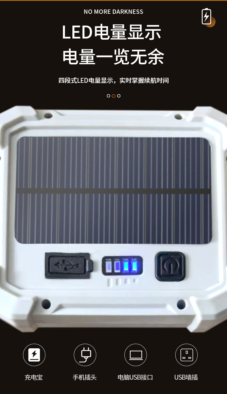 Cross-border new multi-functional LED working solar charging live streaming supplementary lighting COB telescopic camping lamp pic 11