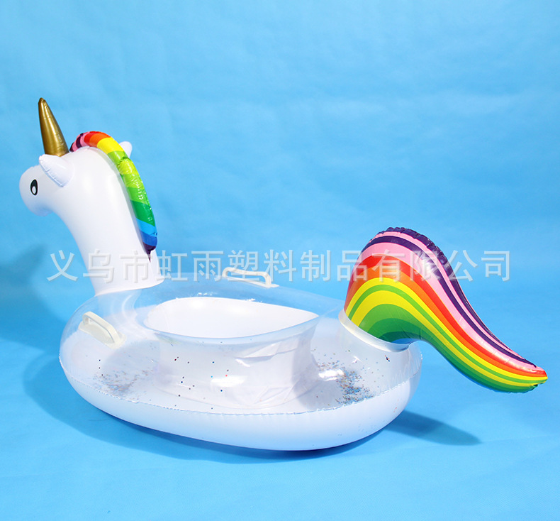 亮片独角兽艇充气儿童玩具座圈带翅膀防侧翻游泳圈婴儿坐圈批发详情9