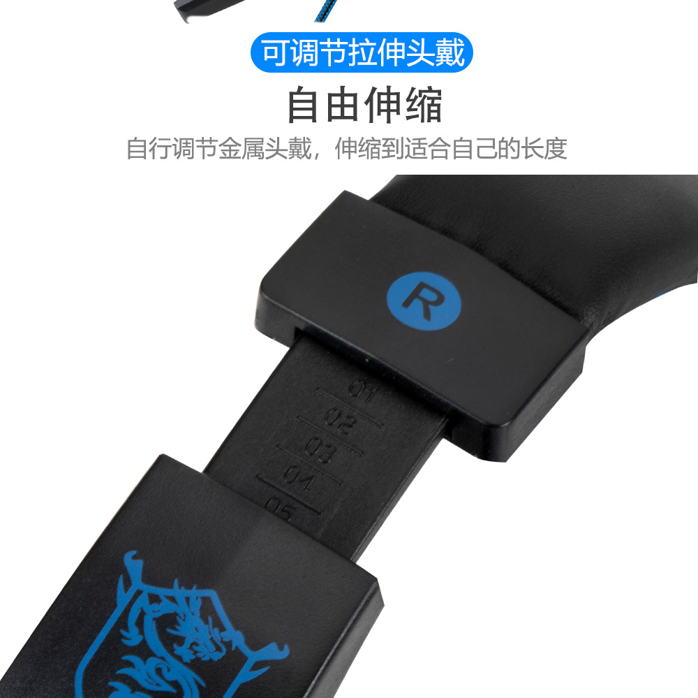 Speed Spider 830MV computer e-sports gaming headphones, glowing wired live streaming headphones, over-ear headset manufacturer pic 10