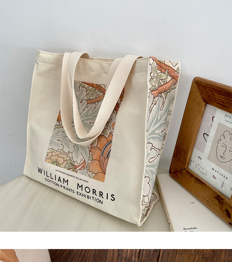 文艺风帆布包包大容量拉链单肩包外出手提袋便当包通勤妈咪包详情12