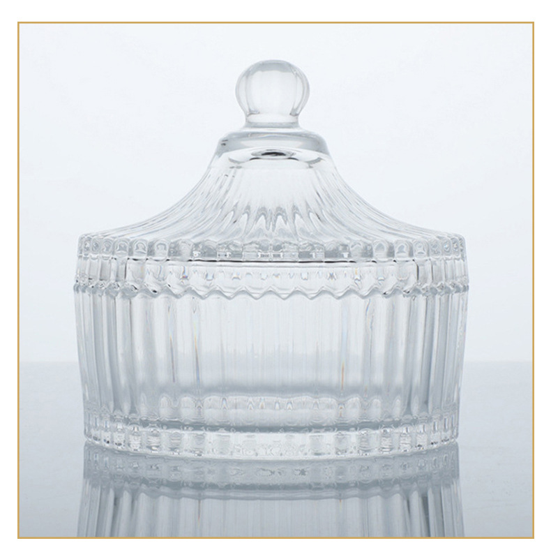 欧式创意高颜值透明玻璃罐带盖糖果罐喜糖罐家用收纳罐水晶消磁碗详情13