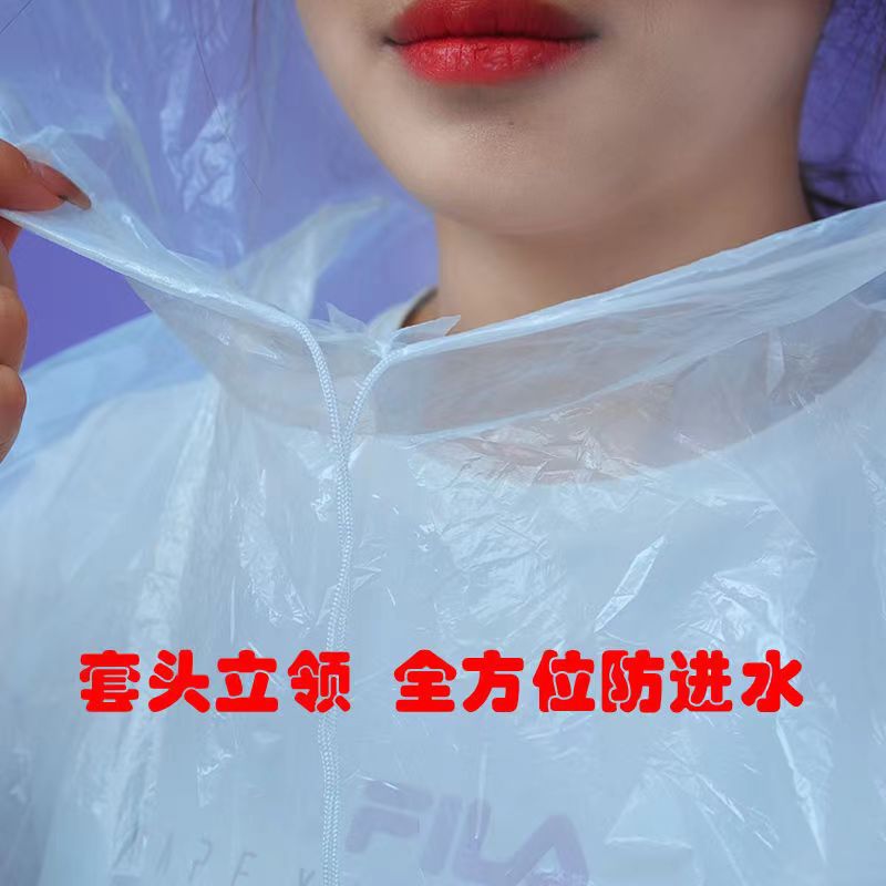 一次性PE聚乙套衫旅游漂流演唱会防汛抗台应急工地皮筋帽绳雨衣详情5
