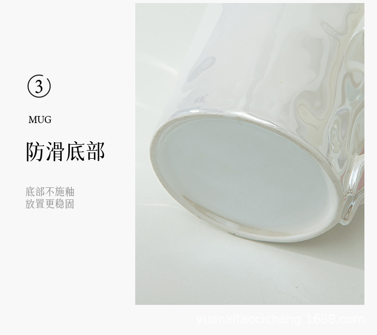 简约创意蝴蝶结手柄陶瓷马克杯珠光釉少女心咖啡杯学生情侣牛奶杯详情16