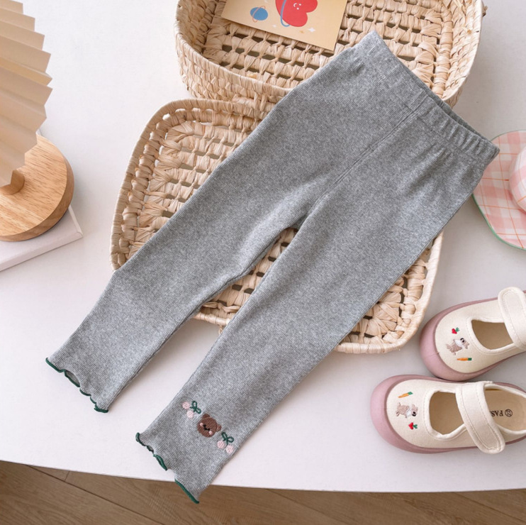 小熊印花女童夏装新品潮洋气宝宝外穿薄款小脚打底裤子 儿童百搭童裤可爱款详情11