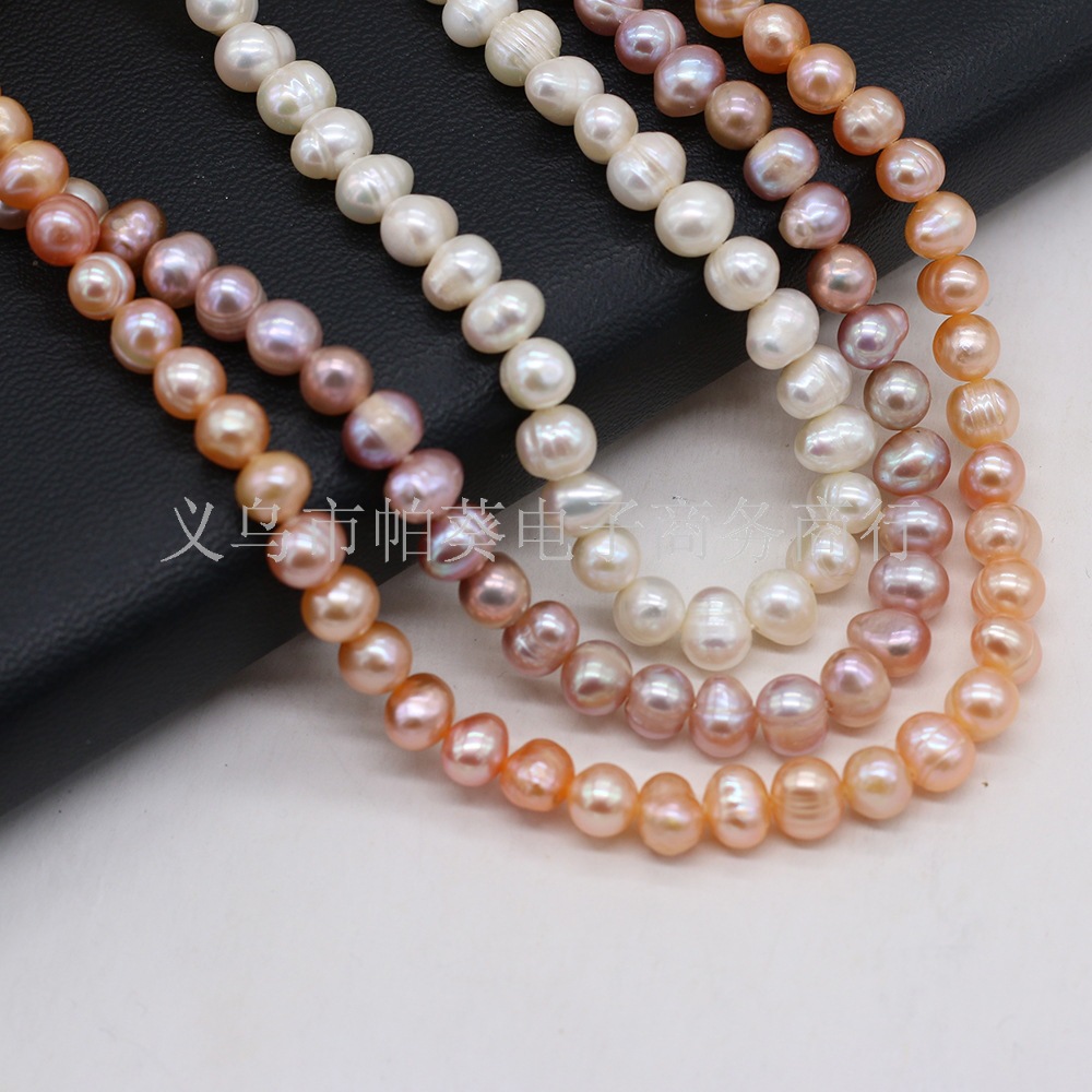 Natural pearl nearly round-shaped beads ADIY jewelry accessories, handcrafted jewelry necklaces, production and wholesale pic 3