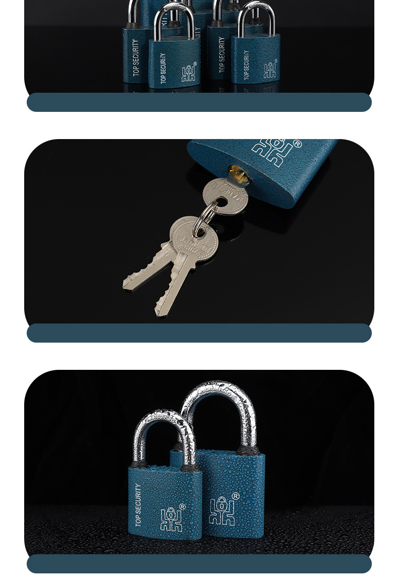 厂家直销喷塑弧形铜芯挂锁 单开弹子锁户外锁头 家用工业安全防盗挂锁 高强度耐用挂锁详情10