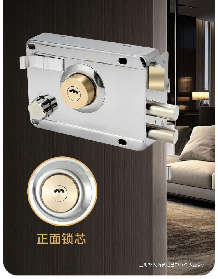 外装门锁老式防盗锁防撬家用大门铁门木门房门锁冷轧钢通用型锁具详情8