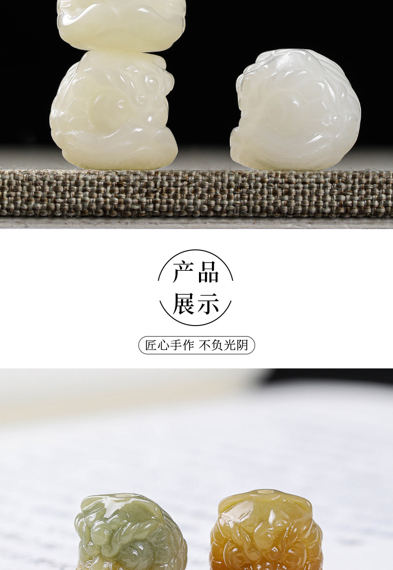 Original ecological white jade Bodhi root violet lion dance Buddhist prayer beads jewelry bracelet diy accessories loose beads factory wholesale pic 10