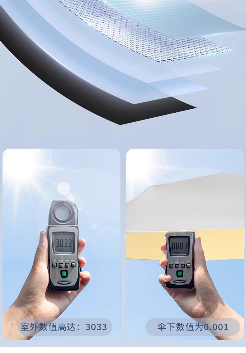 钛银高颜值太阳伞女防晒防紫外线迷你便携晴雨伞两用六折卡片遮阳详情19