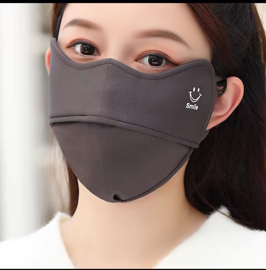 新款笑脸秋冬季加绒保暖口罩男女户外防寒防晒防风护脸骑行防雾详情3