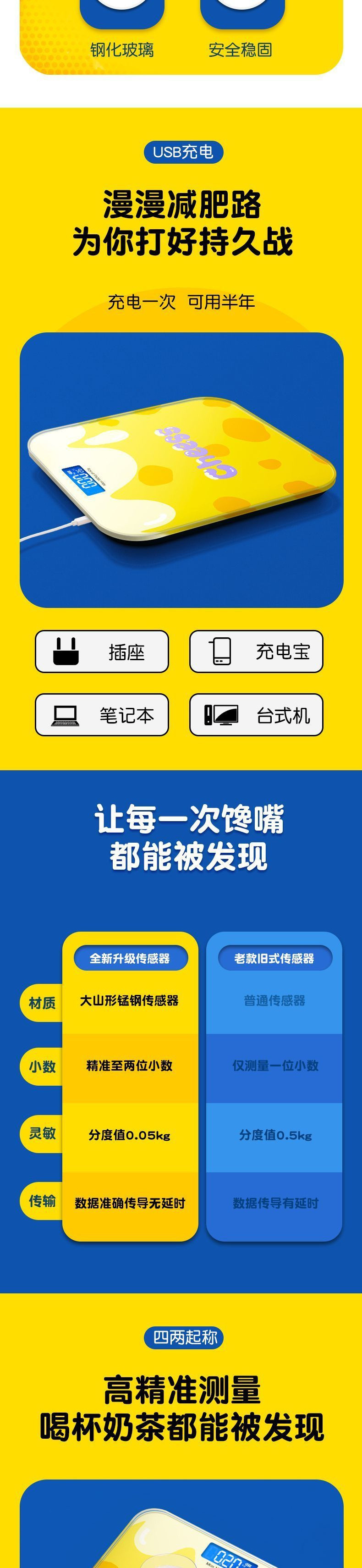 网充电款电子称家用精准高精度体重秤女生宿舍小型专用人体称重详情1