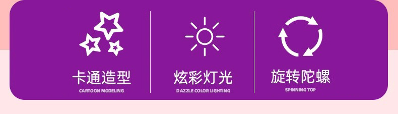 儿童发光七彩转动陀螺炫酷灯光旋转葡萄陀螺儿童玩具发光玩具详情7