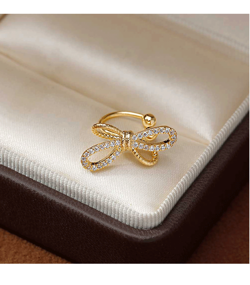 Hyacinth no piercings, must-fit ear bone clips, niche design, high-end earrings, fashionable, light luxury, exquisite bow, elegant earrings for women pic 2