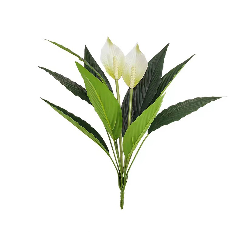 跨境仿真绿植一帆风顺红掌白掌3D打印假花家居装饰高档摆放盆景详情7