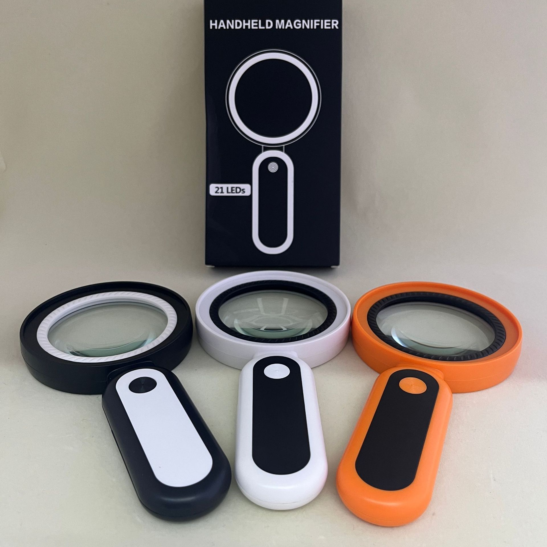 跨境新款手持式带21个LED灯3档调光高倍礼品古董邮票鉴宝放大镜详情15