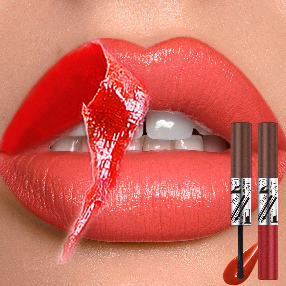 【 Cross-border Exclusive 】QICIY+ Double-Head Peel-off Eyebrow Cream + Peel-off Lip Gloss Waterproof and Non-Removable Makeup wholesale pic 6