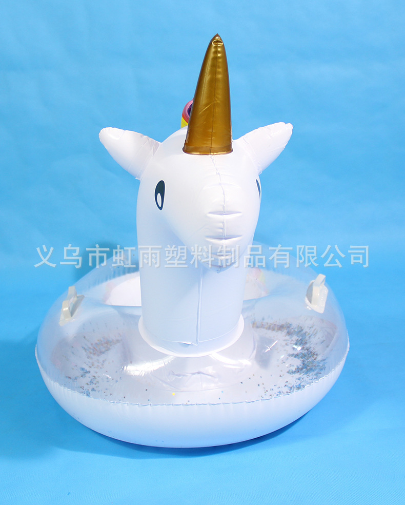 亮片独角兽艇充气儿童玩具座圈带翅膀防侧翻游泳圈婴儿坐圈批发详情7