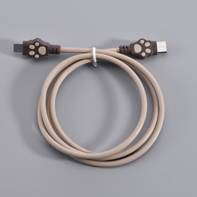 Applicable one-meter TYPE C to lightning Apple Bear Paw TPE mobile phone data cable pic 4