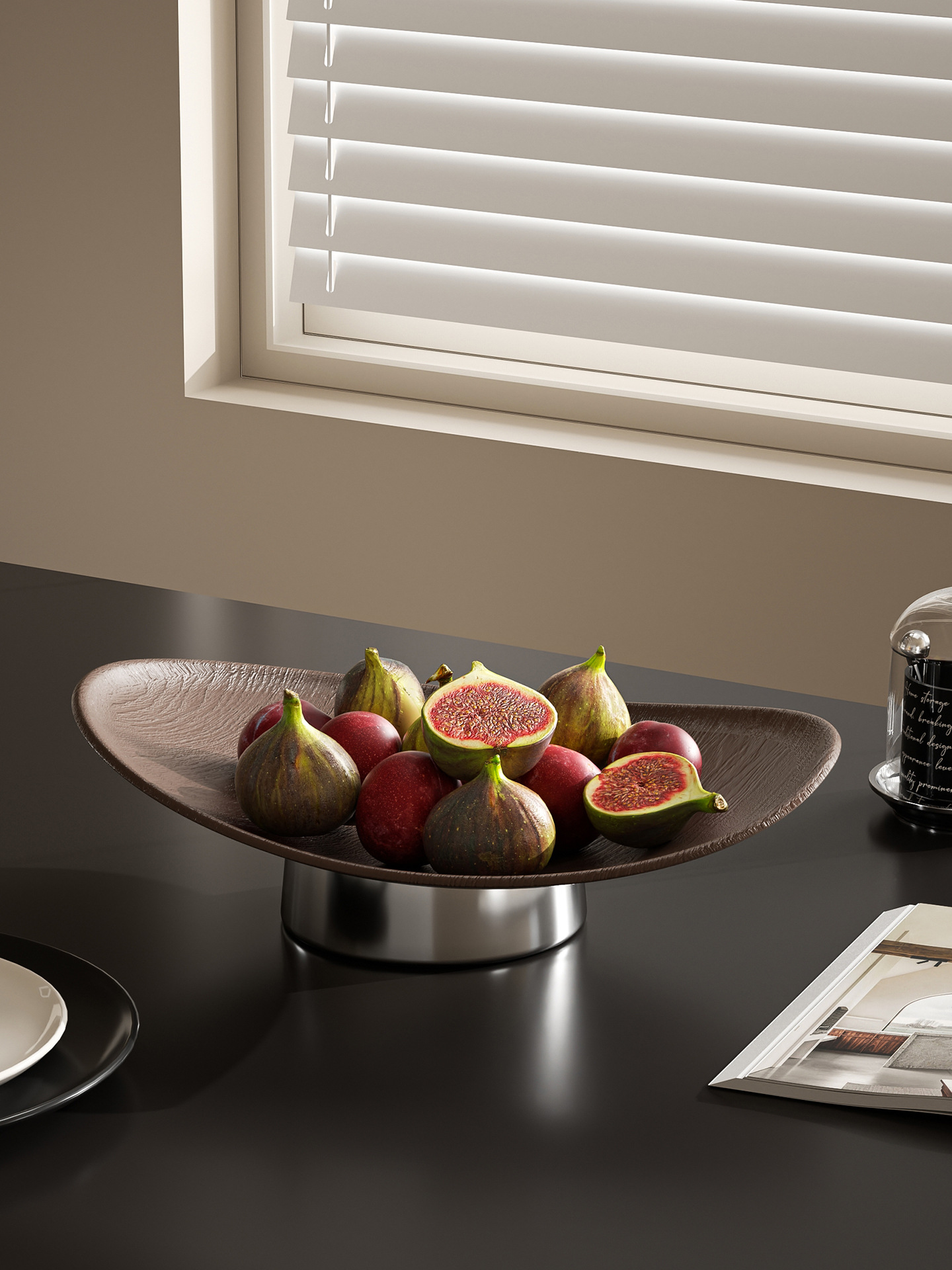 Wood-plastic fruit plate for home living room desktop storage, snack and dried fruit plate, food-grade, environmentally friendly and odorless fruit plate wholesale pic 13
