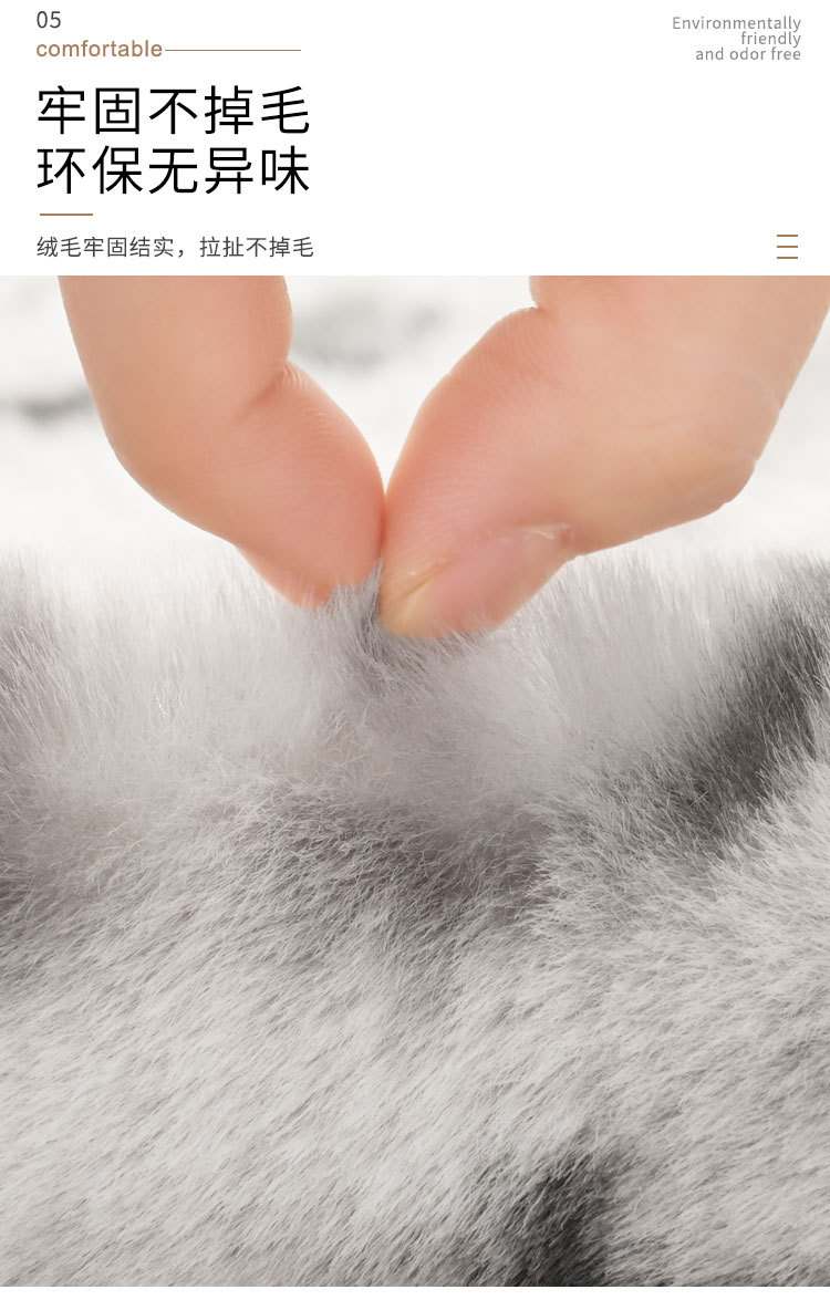 仿兔毛印花床边垫轻奢书房地毯客厅耐脏柔软地垫卧室脚垫家用垫子跨境出口防滑垫水晶绒地垫家用厨房浴室吸水防滑地垫防滑详情15