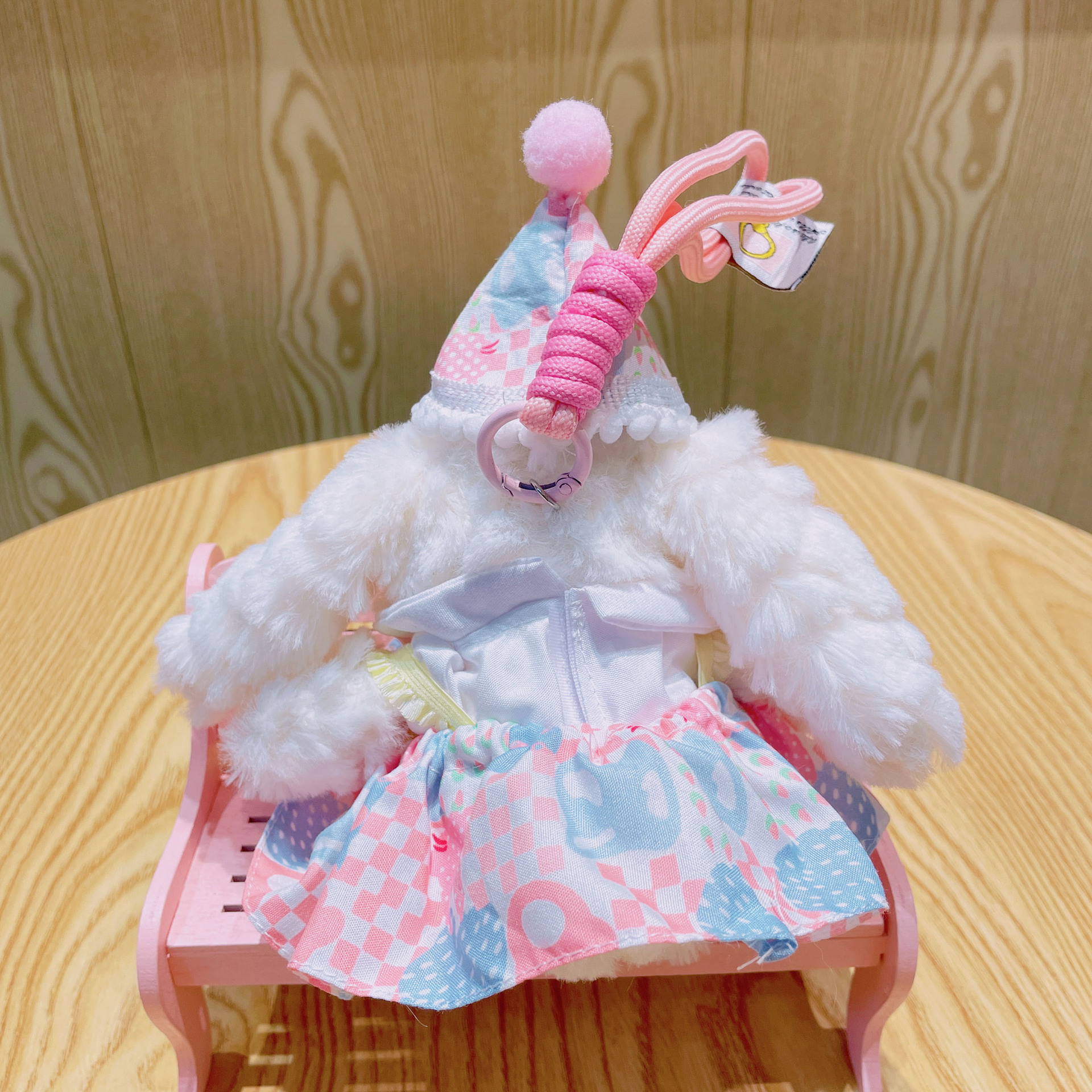 Cartoon dress-up little rabbit plush toy pendant, popular keychain, cute and girlish ins-style schoolbag pendant pic 8