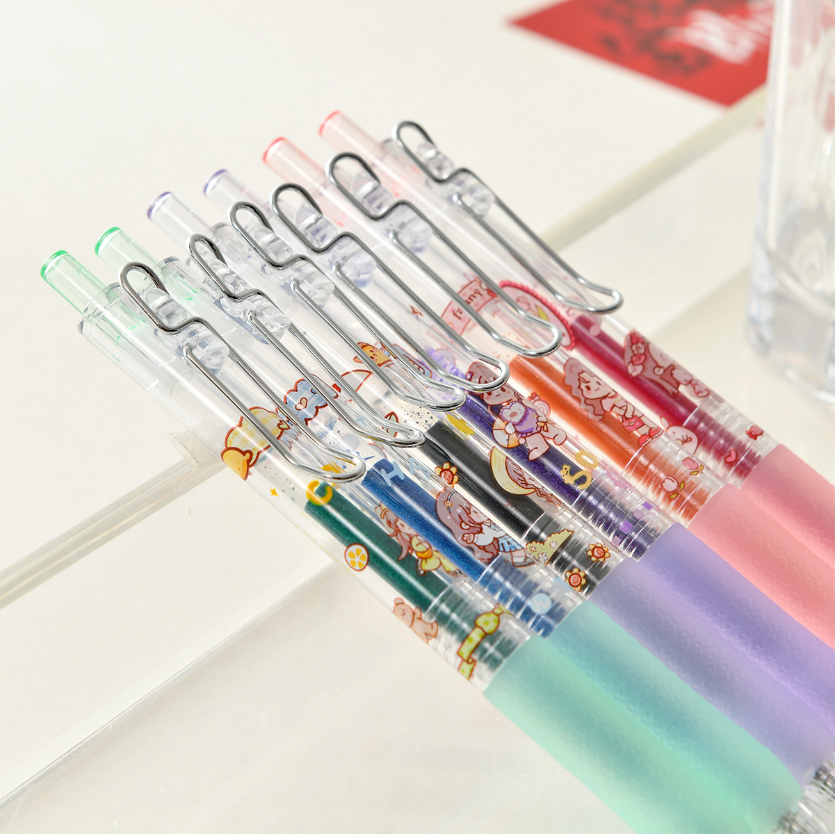 晨兮按动闪光中性笔套装 1.0mm子弹头手账绘画书写顺滑学生用中性笔详情5