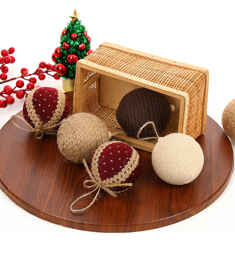 Cross-border navidad bobinado serie colgante de bola de pelo ambiente festivo escena colocación de accesorios decoración de árbol de navidad bola colgante pic 15