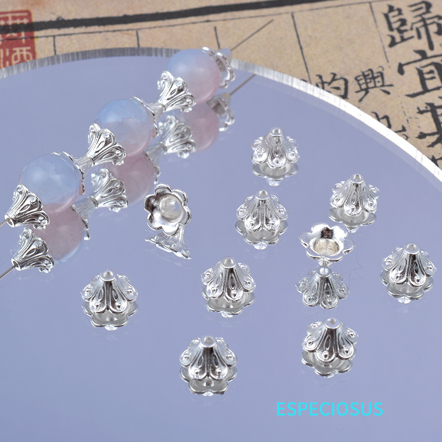 Hollowed-out carved alloy flower stands, diy jewelry accessories, metal flower spacers, earrings, bracelets, beaded materials, spacers pic 2