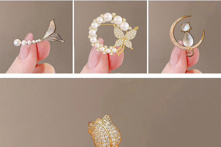 Butterfly brooches for women, high-end and niche, wholesale high-end pins, elegant and fixed clothes, suits, pearl accessories pic 2