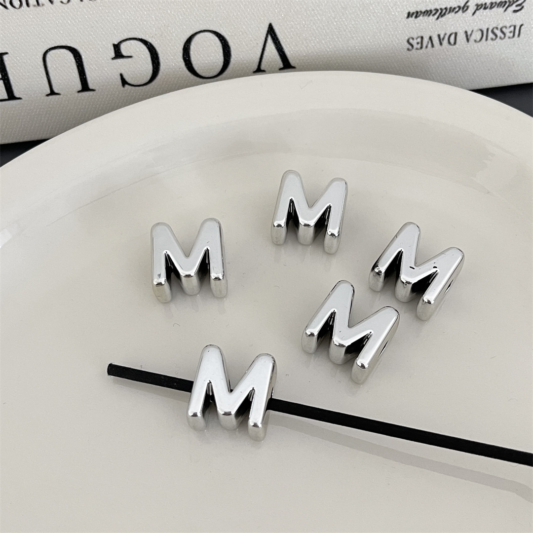 diy acrylic silver large-hole letter beads jewelry accessory package, hanging mobile phone chain accessory, stringing beads, scattering beads pic 18