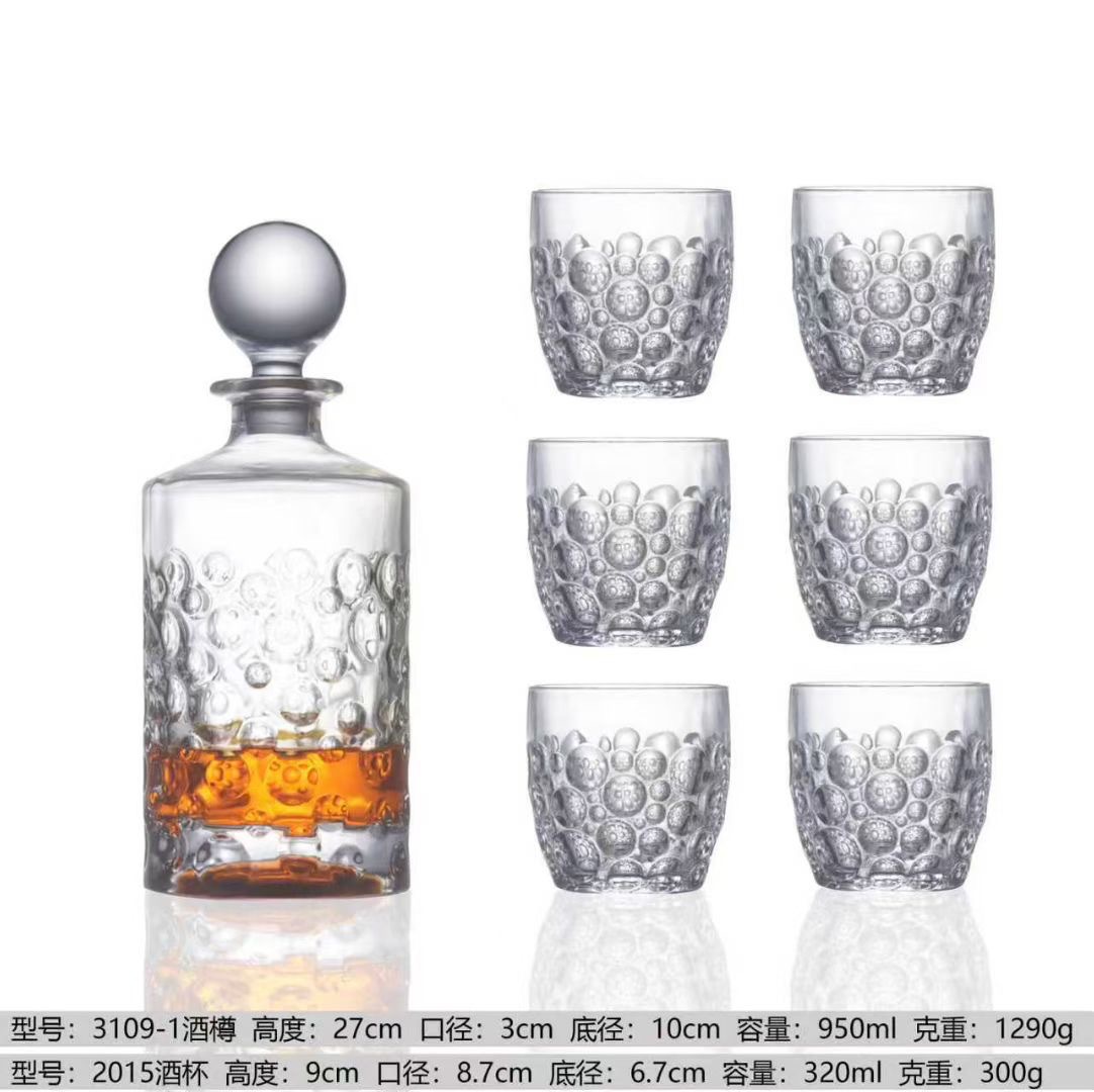 轻奢高档威士忌杯酒樽套装家用啤酒杯洋酒杯复古纹路酒杯套装详情6
