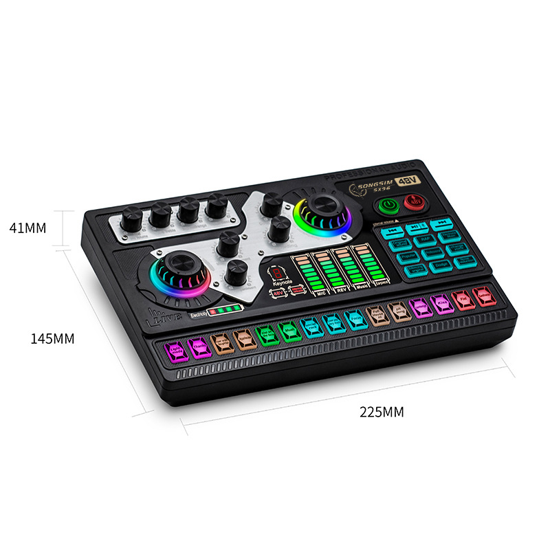 Cross-border 48V mobile and computer live streaming sound card set, Douyin and Kuaishou live streamer karaoke mixing console live streaming equipment pic 3