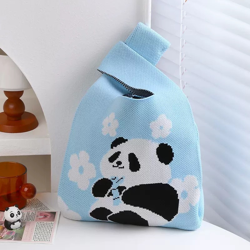 女士针织包多巴胺小包包手机包托特包针织包时尚卡通针织手提袋详情50