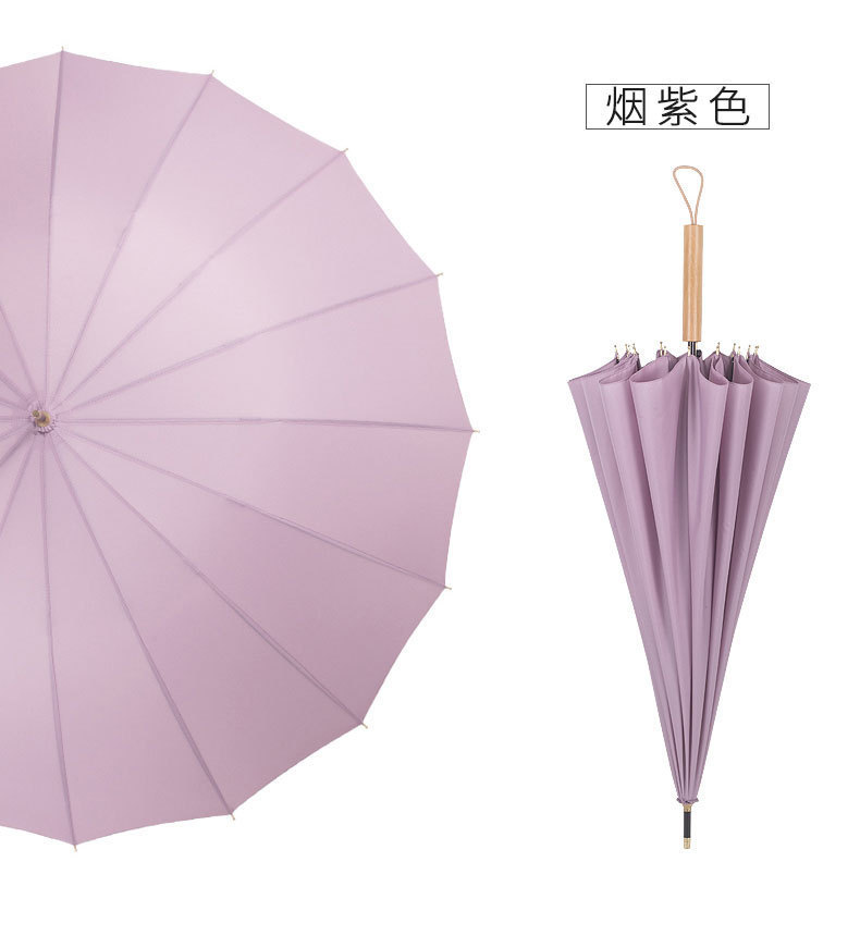 火拼爆款长柄16骨雨伞自动伞加固简约小清新木柄晴雨伞广告伞定制详情63