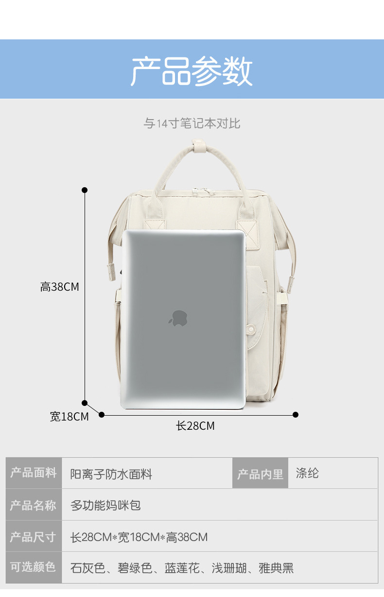 媽咪包定制雙肩背包手提袋大容量多功能防水母嬰包訂制usb媽媽包詳情11