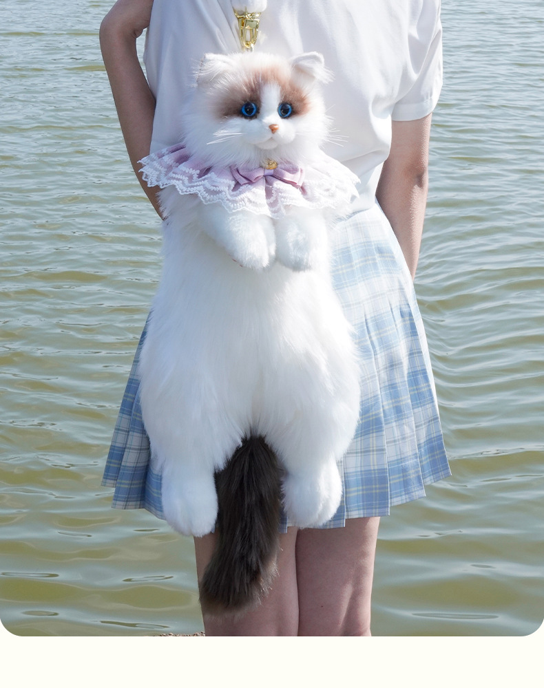 布偶猫咪背包仿真双肩包包玩偶公仔毛绒玩具生日礼物批发三花猫详情10