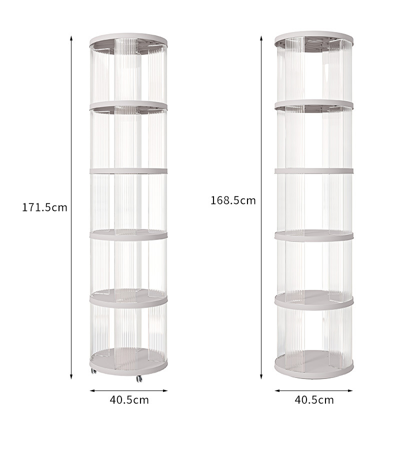 360度旋转轻奢书架透明书柜儿童绘本收纳架家用学生简易落地置物详情9