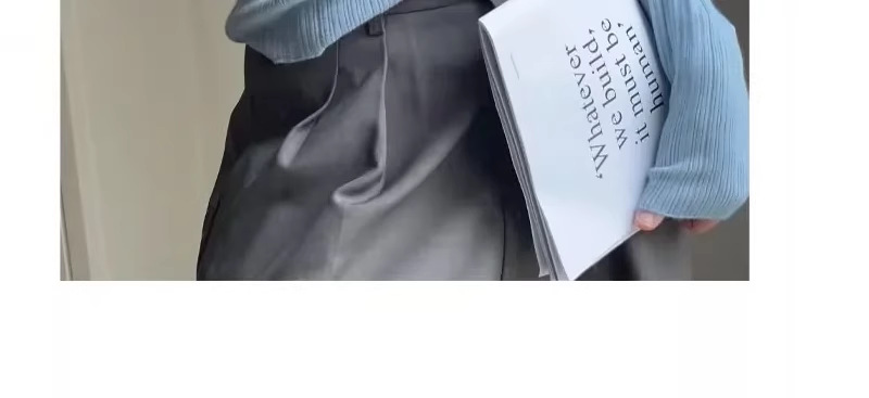 A light purple semi-high neck slim-fit innerwear with a knitted sweater for women in the spring of 2026 is a stylish and unique thin base layer pic 40