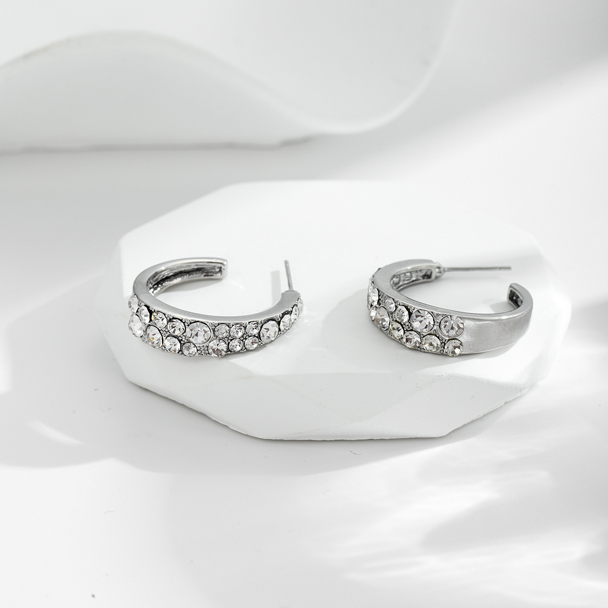 设计师新款925银针个性简约网红款C型耳钉柏伶直播新款耳饰耳环详情8