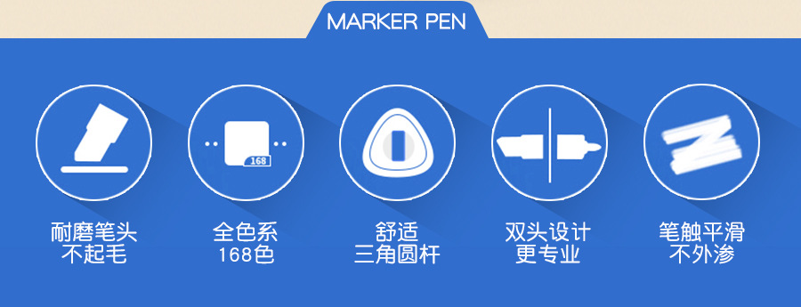 Tianhui Cross-border Double-headed oil-based marker pen, four-corner rod, large-capacity square head watercolor pen, student painting and design brush pic 6