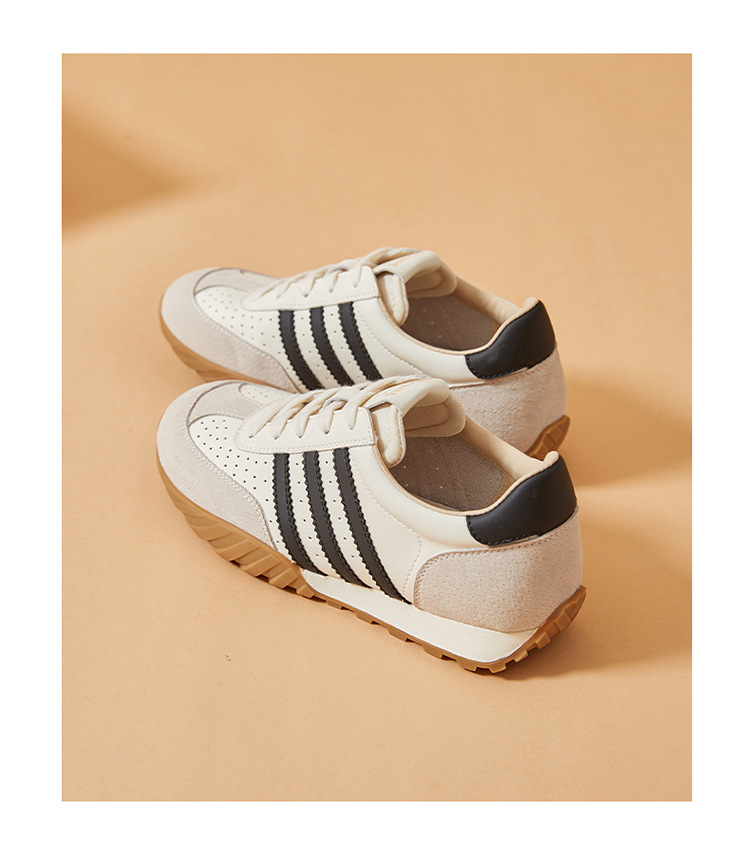 蜜蜂一狼旗舰店高端秋季德训女鞋休闲真皮运动阿甘鞋透气女士潮鞋详情19