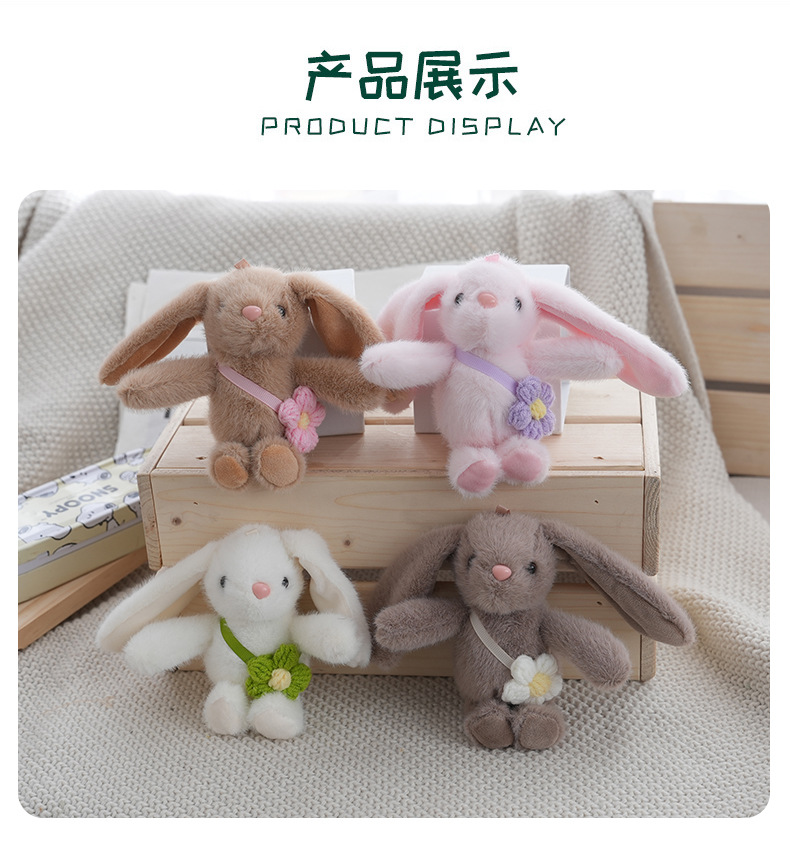 Cute little rabbit pendants, cute bags, plush decorations, toy dolls, keychains, trendy schoolbags, dolls, figurines, wholesale pic 8