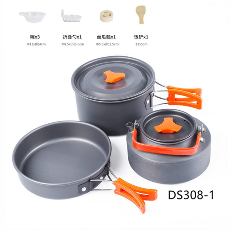 小茶壶组合套装锅软化铝硬质野营组合餐具便携户外用品炊具锅具详情6